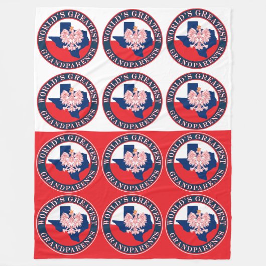 世界一の祖父母 フリースブランケット (正面)