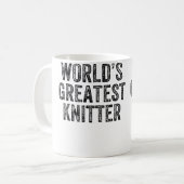 世界一の編み物愛好家 楽しい編み物・かぎ針編み コーヒーマグカップ (正面左)