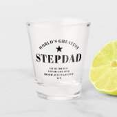 世界一の義父ブラックパーソナライズされた ショットグラス (正面)