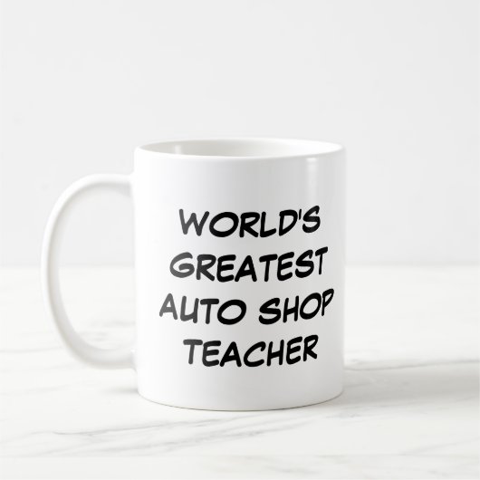 「世界一の自動車商店先生」 Mug コーヒーマグカップ (左)