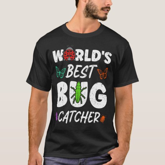 世界一の虫捕り 昆虫愛好家 昆虫学者 Tシャツ (正面)