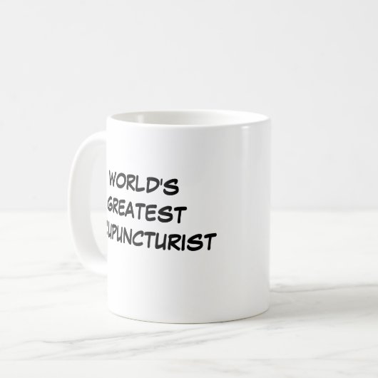 「世界一の鍼灸師」マグカップ コーヒーマグカップ (正面左)