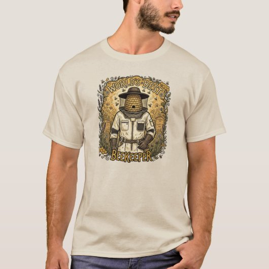 世界一の養蜂家 Beeデザイン Tシャツ (正面)