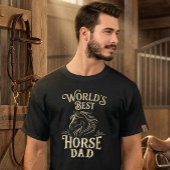 世界一の馬パパ ヴィンテージ風 馬好きギフト Tシャツ