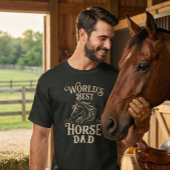 世界一の馬パパ ヴィンテージ風 馬好きギフト Tシャツ
