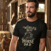世界一の馬パパ ヴィンテージ風 馬好きギフト Tシャツ