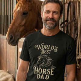 世界一の馬パパ ヴィンテージ風 馬好きギフト Tシャツ
