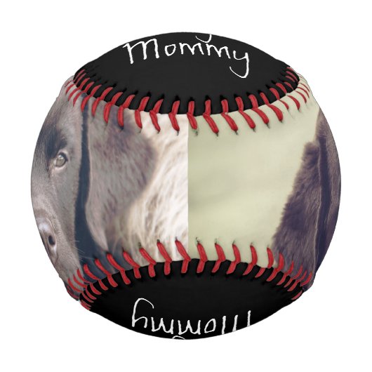 世界一パーソナライズされたの犬ママ母の日 野球ボール (正面)