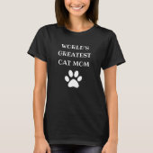 世界一パーソナライズされたの猫ママ文字 Tシャツ (正面)