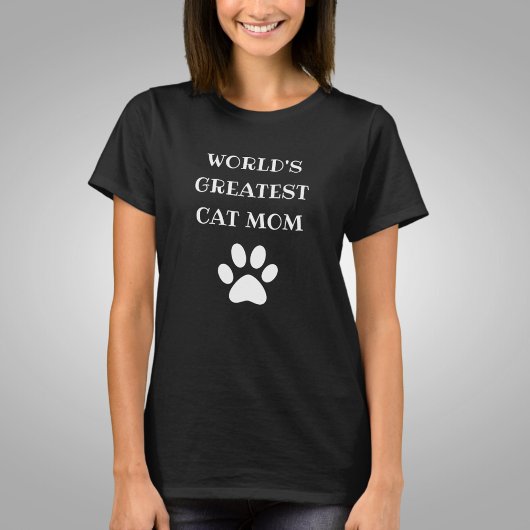 世界一パーソナライズされたの猫ママ文字 Tシャツ