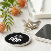 世界一ポップ・アートの お父さんのおじいちゃんギフト キーホルダー (側面)