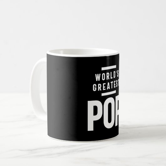 世界一ポップ・アートの お父さんのおじいちゃんギフト コーヒーマグカップ (正面左)