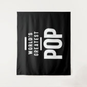 世界一ポップ・アートの お父さんのおじいちゃんギフト タペストリー (正面)