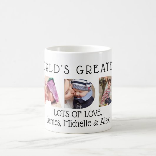 世界一モダンのパパの写真カスタム集 コーヒーマグカップ (中央)