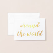 世界一周の金箔 箔カード (封筒付き正面)