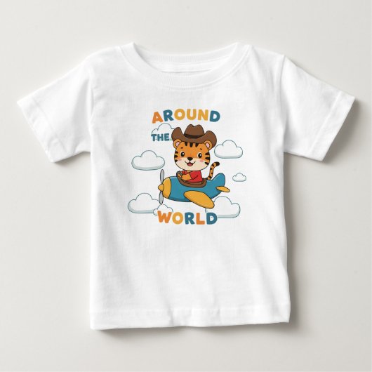世界一周トラ ベビーTシャツ (正面)
