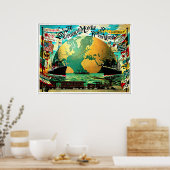 世界一周航海ヴィンテージ旅行 ポスター (キッチン)