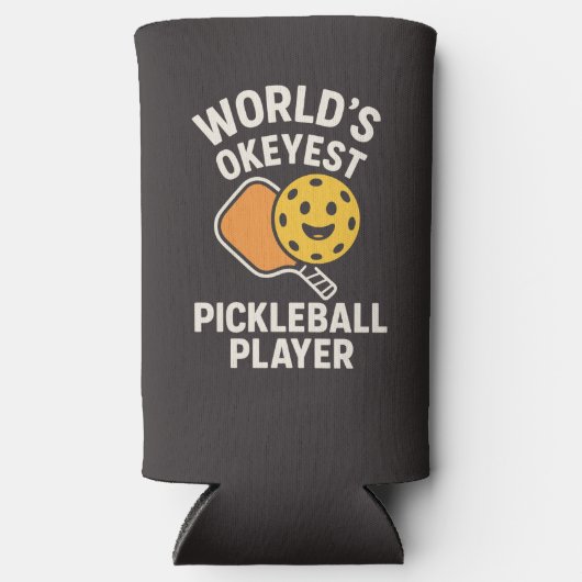 世界一普通のピックルボール選手 スリム缶クーラー (正面)