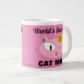 世界一甘いネコ母さん ピンクの猫の顔 ジャンボコーヒーマグカップ (正面右)