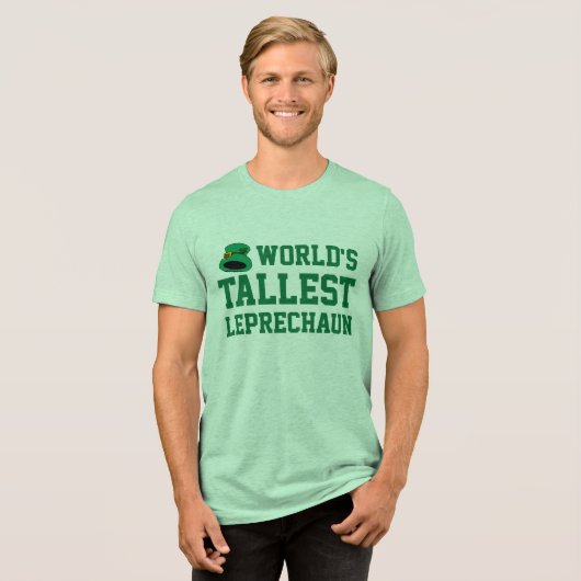 世界一背の高いレプレシャンおもしろいSt patricks day トライブレンドＴシャツ (正面全面)