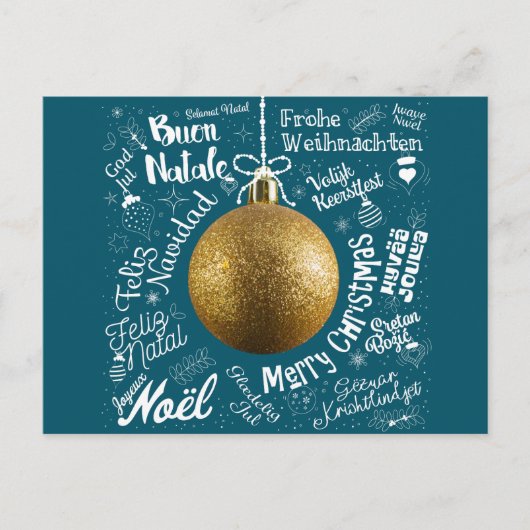 世界中からのメリークリスマスグリーティングカード シーズンポストカード (正面)