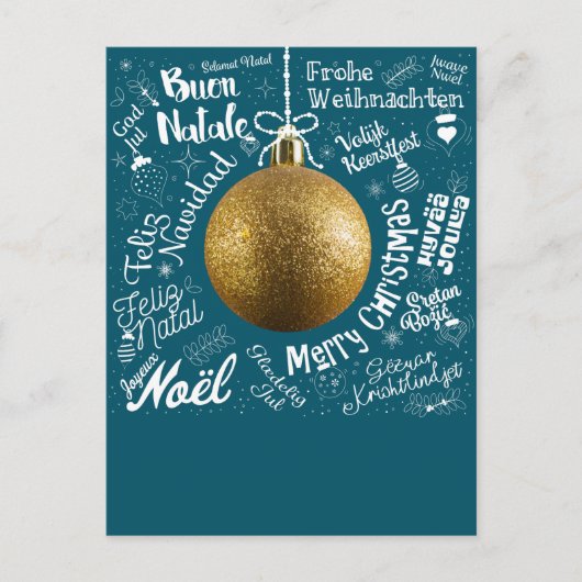 世界中からのメリークリスマスグリーティングカード シーズンポストカード (正面)