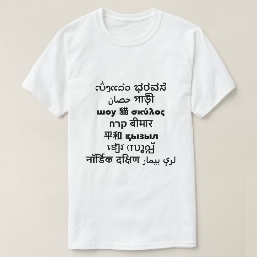 世界中からランダムな単語のみ Tシャツ (デザイン正面)