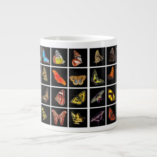 世界中から集まった蝶 ジャンボコーヒーマグカップ (正面)