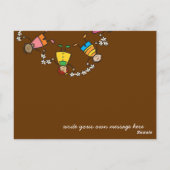 世界中でかわいい漫画の幸せな子供の友達,手を繋いで ポストカード (裏面)