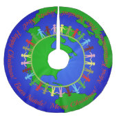 世界中でクリスマスを楽しむ ブラッシュドポリエステルツリースカート (正面)