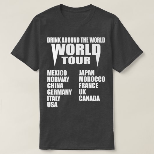 世界中で飲む Tシャツ (デザイン正面)