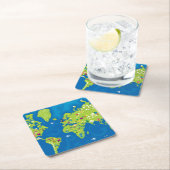 世界中で スクエアペーパーコースター (インサイチュ)