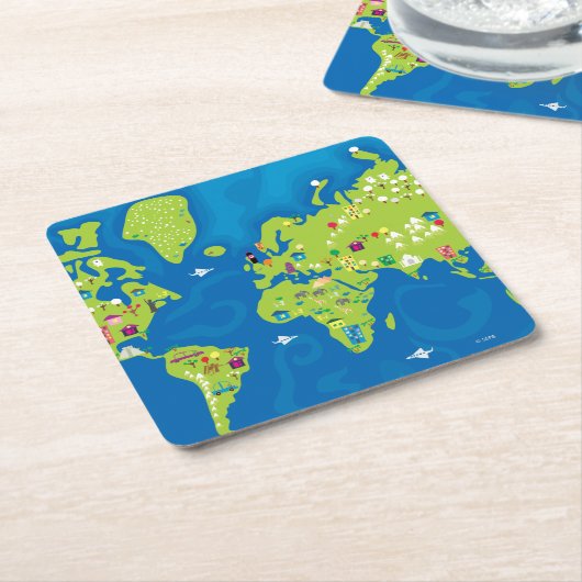 世界中で スクエアペーパーコースター (アングル)