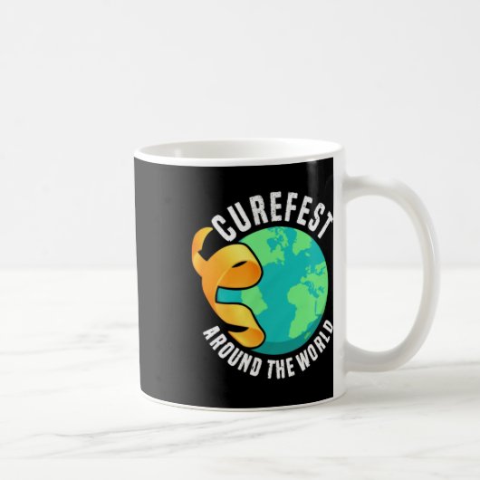 世界中でCurefest 小児がん啓発 コーヒーマグカップ (右)