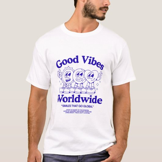 世界中に広がるグッドバイブス Tシャツ (正面)