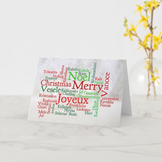 世界中のクリスマスのイベント カード (黄色い花)