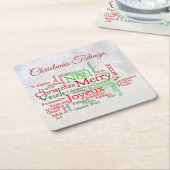 世界中のクリスマスのイベント スクエアペーパーコースター (アングル)