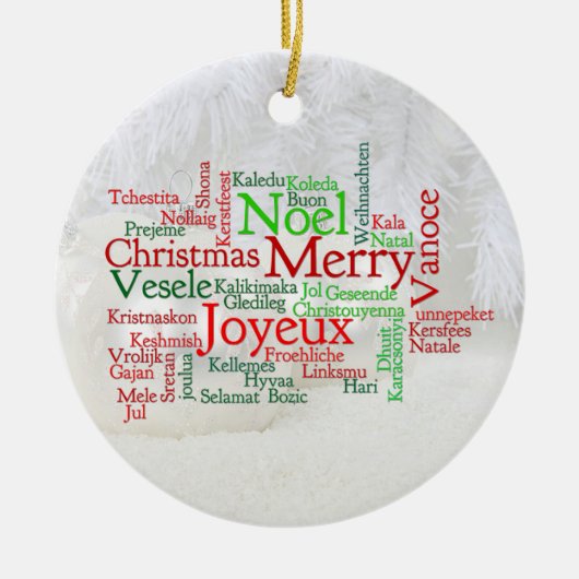 世界中のクリスマスのイベント セラミックオーナメント (正面)