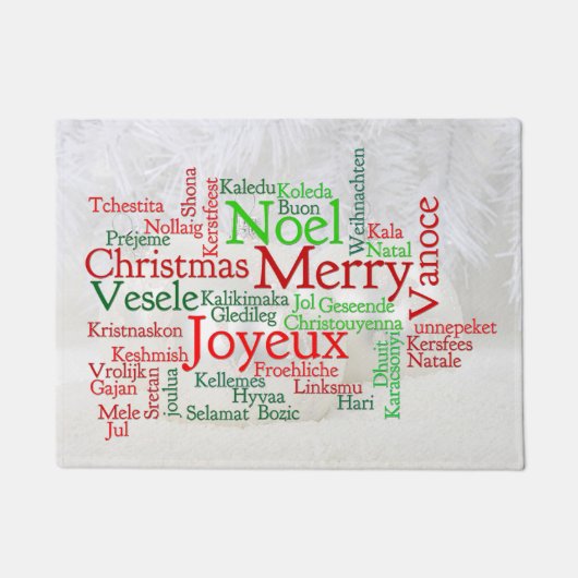 世界中のクリスマスのイベント ドアマット (正面)