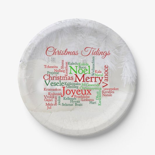 世界中のクリスマスのイベント ペーパープレート (正面)