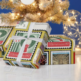 世界中のクリスマス切手 ラッピングペーパー