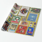 世界中のクリスマス切手 ラッピングペーパー (アンロールド)