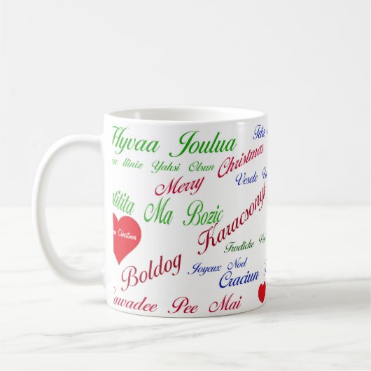 世界中のクリスマス コーヒーマグカップ (左)