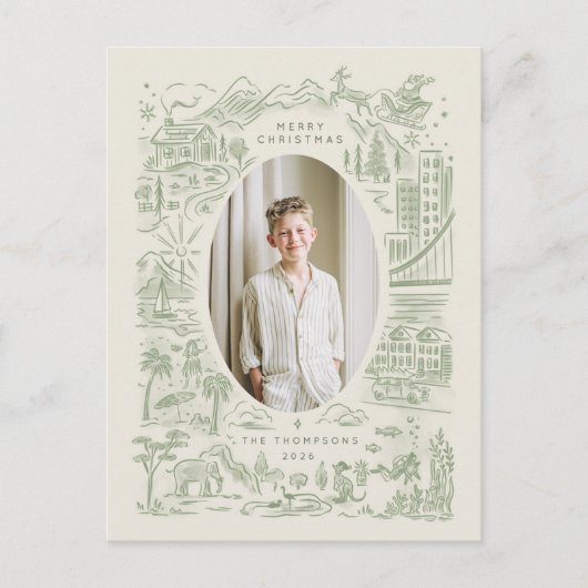 世界中のクリスマス | 休日のグローバトル ポストカード (正面)