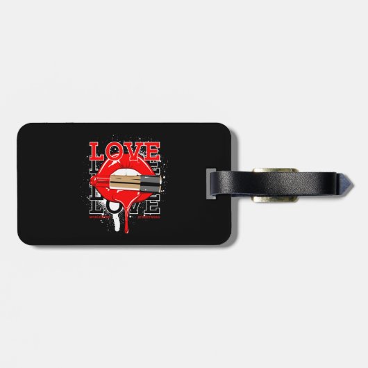 世界中のストリートウェアの唇ヴィンテージファッション ラゲッジタグ (裏面横)