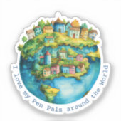 世界中のペンフレンドが大好き シール (正面)