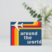 世界中のレトロなストライプ ポストカード (スタンド正面)