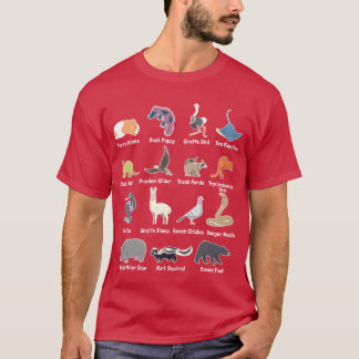 世界中の動物 置き画 置き画友達 Tシャツ
