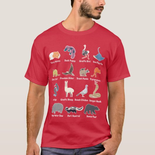 世界中の動物 置き画 置き画友達 Tシャツ (正面)