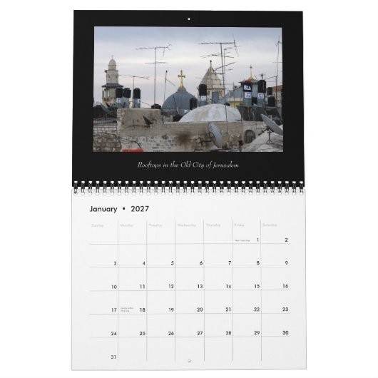 世界中の十字のカレンダー カレンダー (1月 2027)